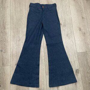 VTG 70s wrangler blue bell bottom safari bush pants jeans women’s size 26x28 NWT